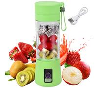Portable Personal Blender Juicer Cup, Mini Fruit Mixer, 6 Power Blades, Travel Blender for Smoothies, Green