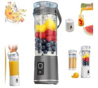 Portable Personal Electric USB Juicer, 600ML Blender with Leak Proof Lid, Personal Size Blenders for Shakes and Smoothies Juice, 12 Blades Smoothies Maker Mixer USB-C Rechargeable (Black button)