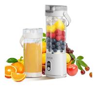 Portable Personal Electric USB Juicer，600ML Mini Blender Portable Blender For Shakes and Smoothies juice，12 Blades Great for Mixing，Compact、Convenient and Versatile (white)