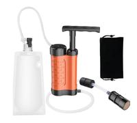 Portable Personal Water Filter - Manual Pump Purifier, Advanced Carbon Filter Core, Durable and Waterproof Design, Easy Carry Handle | Lightweight Water Purification System for
