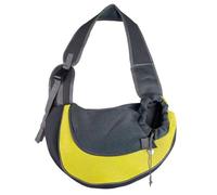 Portable Pet Carrying Bag, Mesh Breathable Design, Secure Closure Structure, Durable Leather Mesh Combination, Travel Comfortable Pet Bag (L Yellow)