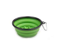 Portable Pet Cat Dog Bowl Silicone Collapsible Slow Feeding Bowl with Hook Foldable Puppy Doggy Water Feeder Cup Solid Color Container