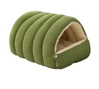 Portable Pet Cave With Detachable Washable Lining Plush Velvets Bedding Antiskid Bottom Calming Space For Small Pet Cats Bed With Cover