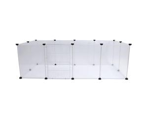 Portable Pet Fence | Easy Assembly Translucent Plastic Enclosure for Small Medium Dogs/Cats/Rabbits | Indoor & Outdoor Playpen with 6 or 12 Panels (12PCS S(7.8x6.5x2.6cm/3.1x2.6x1in))