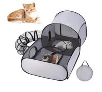 Portable Pet Habitat - Play Experience Kitten Run, Mesh Animal Activity Tube, Backyard Patio Safari Crate, Small Dog Puppy Sanctuary | Backpacking Animal Den for Adventure Use