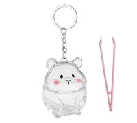 Portable Pet Hair Memorial Keychain Hamster Owner Compact Design Clear Keepsake Fur Collector Pendant Case Hamster Hair Storage Box Charm