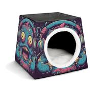 Portable Pet Nest for Small Pets, Love Music Monster Print Capsule Design Space Capsule Pet Nest Durable Pet Nest Pet Bed for Home and Travel