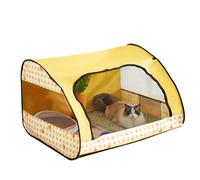 Portable Pet Playpen, Foldable Cat Playpen Multifunctional Cat Birthing Box with Zipper, Puppy Playpen Kennel Pet Cage Crate for Indoor Outdoor Travel Use (Yellow, S, 1)
