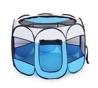 Portable Pet Playpen for Cat Dog PVC Mesh Shade Cover Foldable Removable Waterproof Travel Camping Use Exercise Pen Kennel House Playground Carrying Case Indoor Outdoor