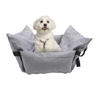 Portable Pet Seat Navy Blue Convertible Pet Carrier with Safety Belt, Denim Canvas & Pp Cotton,Non-Slip Bottom Storage Pockets Portable Pet Bag for Dogs & Cats up to 10Kg, Front/Back Seat Compatible