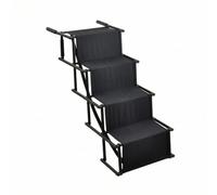 Portable Pet Stair Ladder, 4-Step Black | Heavy-Duty Oxford material, Foldable Pet Stairs, Lightweight, for Travel, Dogs, Injured Pets