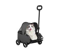 Portable Pet Stroller for Small Dogs & Cats - Collapsible Design with Breathable Mesh & Storage Basket | Ideal for Pets Up to 15 lbs Like Kittens