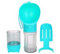 Portable Pet Water Cup 300ml Dog Water Bottle with Leak - Proof Button Switch, Ergonomic Arc Design for Cats and Dogs, Includes Shovel & Garbage Bag for Travel (Blue)