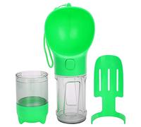 Portable Pet Water Cup 300ml Dog Water Bottle with Leak - Proof Button Switch, Ergonomic Arc Design for Cats and Dogs, Includes Shovel & Garbage Bag for Travel (Green)