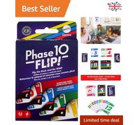 Portable Phase 10 Flip Card Game - 2-6 Players, Engaging Family Fun for Ages 7+