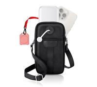 Portable Phone Carrying Bag, Dual Pocket Holster Crossbody Bag Holder for Apple VR Vision Pro Battery & iPhone 17 16 15 14 13 Pro Max, Vision Pro Battery Carrying Case Belt Protective Cover