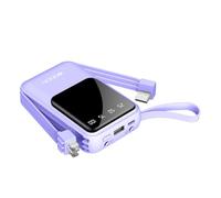 Portable Phone Charger 10000mAh Quick Charge 3.0 USB Power Bank LED Dispaly Fast Charging External Battery Pack Compatible with Google LG Android Samsung Galaxy Nintendo Switch (Purple)