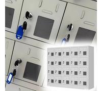 Portable Phone Locker with Key Lock Visible Window Independent Steel Storage Ideal for Libraries Laboratories Gyms - 20 Grid Compartments (One Color)