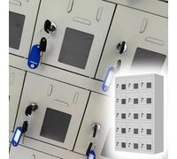 Portable Phone Locker with Visible Window Key Lock & Latch Independent Steel Storage for Phones Ideal for Libraries Laboratories Gyms (One Color - 15 Grids)