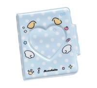 Portable Photo Album PVC Cover Closure Heart Window, Puppy | Organizer for Small Cards Display Shelf Collection Travel Use