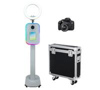 Portable Photo Booth Compatible with iPad Photo Booth Stand for 10.2"-13" with Ring and RGB Light Shell Stand Selfie Photobooth Machine for Events Rental Wedding (Machine+Camera)