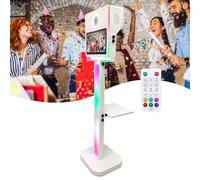 Portable Photo Booth Machine with 15.6 Inch Touch Screen & Ring Light, DSLR Camera Video Booth for Wedding/Parties/Live Streaming/Christmas,Includes Flight Case - portable storage