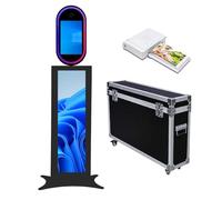 Portable Photo Booth with 13.3" Touch Screen, 37" LCD Selfie Photo Booth for Wedding/Party/Corporate Events, DSLR Photobooth Machine with Flight Case (Black, Photo Booth + Printer)
