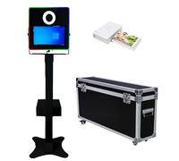 Portable Photo Booth with 15.6 Inch Touch Screen, Selfie DSLR Photo Booth Machine with Flight Case for Wedding Party Wedding Rental (Black, Photo Booth + Printer)