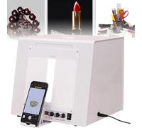 Portable Photo Studio Light Box 20/30cm - Dimmable LED Photography Softbox with Rotating Turntable for Jewelry, Small Products, and Video Shooting (30cm)