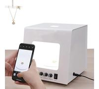 Portable Photo Studio Light Box & Soft Box,with 360° Electric Rotating Feature, 4pcs Fill Lights-Adjustable Brightness,Mini Photo Studio Softbox,support Jewelry Hanging or Placing TB30