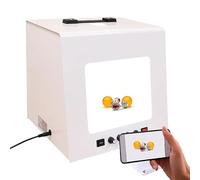 Portable Photo Studio Light Box With Dimmable Led Lights & Automatic Turntable, Professional Shooting Tent For Jewelry, Cosmetics & Crafts - Includes 5 Color Backdrops-TB20