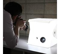 Portable Photo Studio Mini Foldable Shooting Tent Photography Light box Kit with Top Hole, Adjustable Brightness LED Lights and 2pcs Color Background (Large - 40cm x 40cm)