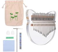 Portable Piano Thumb Piano, 21 Keys Thumb 21 Keys Thumb Piano Portable o Sanza acrylic finger tune Piano Crystal Clear (Color : Transparent color, Size : 13x14cm)