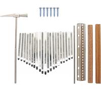 Portable Piano Thumb Piano, 21-Tone Keys Set with Tuning Hammer 21 Tones o Thumb Piano Playing Pieces Steel Lettering Keyboard Musical Instrument,21 Tones Keys Set (Color : Silver)