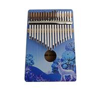 Portable Piano Thumb Piano, o, 17-Key Portable Wooden Thumb Piano With Colored Drawing Musical Instrument Gift For Music Lovers Beginners Students (Size : Animals) (Color : Clear, Size : Deer)