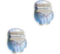 Portable Piano Thumb Piano, Thumb Piano Holographic Clear Thumb Piano Acrylic Clear 17 Key Rainbow (Color : Colorful, Size : 13X15CM) (Color : Transparent, Size : 13X15CMx2pcs)
