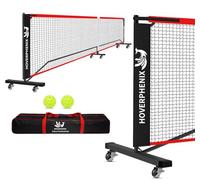 Portable Pickleball Net with Wheels, 22FT Regulation Size Pickle Ball Net with Pickleballs, Carry Bag for Home, Driveway, Backyard, Indoor or Outdoor