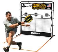 Portable Pickleball Rebounder Net with Kitchen Lines System, Solo Training Net System for Dinks, Volleys & Drives, Accuracy Trainer with Carry Bag, for Backyard, Driveway, Garage (Black)