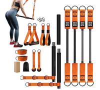 Portable Pilates Bar Kit - Muscle Training Fitness Equipment | Pilates System Full-Body Workout Equipment for Women Men Adults Apartment Dwellers Gym Home Athletes Shoulders