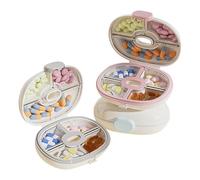 Portable Pill | 3 Piece Pill Box with Compartments - Lockable Medicine Dispenser | For Daily Commuting, Night Use, Home, Camping, Office as well as