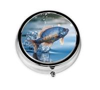 Portable Pill Box, Caviar Mini Round Pill Box, can be Put into Wallet, Pocket, Lightweight and Convenient 3 Compartment Pill Box