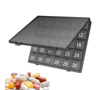 Portable Pill Box, Compact 30-Day Pill Box for Pill Storage, Clear Large Compartment Medicine , Personal Pill Organisers for Outdoor Travel
