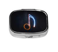 Portable Pill Box Music Note Print 2 Compartment Medicine Pill Case Holder, Cute Travel Daily Pill Case, Square Small Medicine Organizer Travel Pillbox for Purse & Pocket