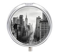 Portable Pill Box Pill Case Black and White New York Travel Pill Box Small Pill Case Daily Pill Container Pill Organizer Pocket Medicine Box Cute Pill Case