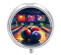 Portable Pill Box Pill Case Bowling Balls Travel Pill Box Small Pill Case Daily Pill Container Pill Organizer Pocket Medicine Box Cute Pill Case