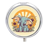Portable Pill Box Pill Case Cheery Elephant Travel Pill Box Small Pill Case Daily Pill Container Pill Organizer Pocket Medicine Box Cute Pill Case