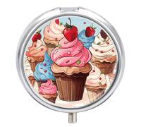 Portable Pill Box Pill Case Cupcakes and Ice Cream Travel Pill Box Small Pill Case Daily Pill Container Pill Organizer Pocket Medicine Box Cute Pill Case