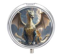 Portable Pill Box Pill Case Dragon Purple Moon Travel Pill Box Small Pill Case Daily Pill Container Pill Organizer Pocket Medicine Box Cute Pill Case