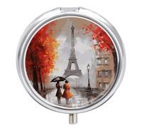 Portable Pill Box Pill Case Eiffel Tower Paris Painting Travel Pill Box Small Pill Case Daily Pill Container Pill Organizer Pocket Medicine Box Cute Pill Case
