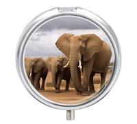 Portable Pill Box Pill Case Elephant Family Travel Pill Box Small Pill Case Daily Pill Container Pill Organizer Pocket Medicine Box Cute Pill Case